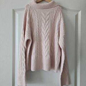 abercrombie kids Light Pink Cable Knit Sweater